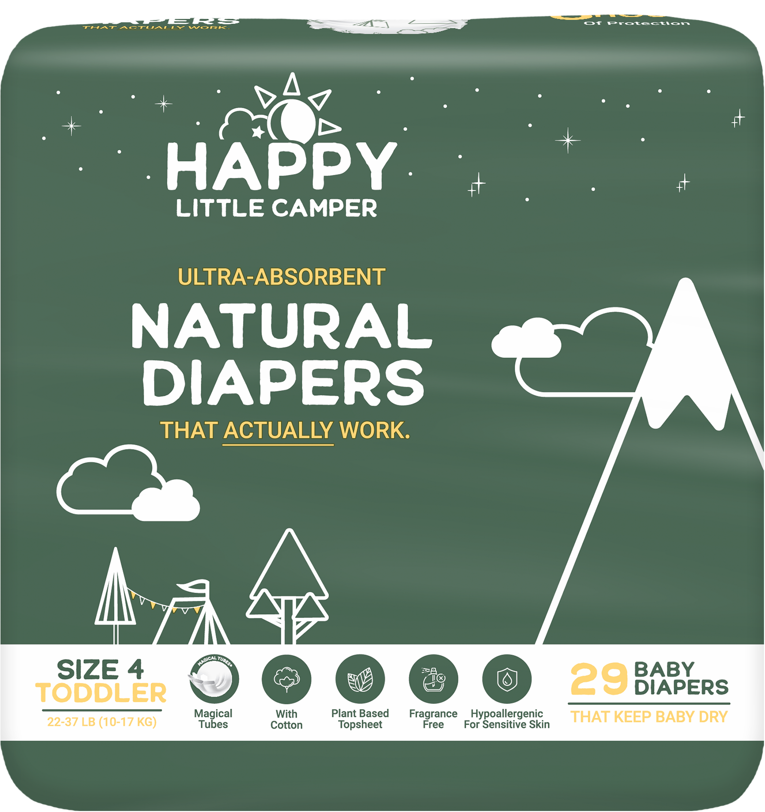 Size 6 Ultra-Absorbent Natural Baby Diapers