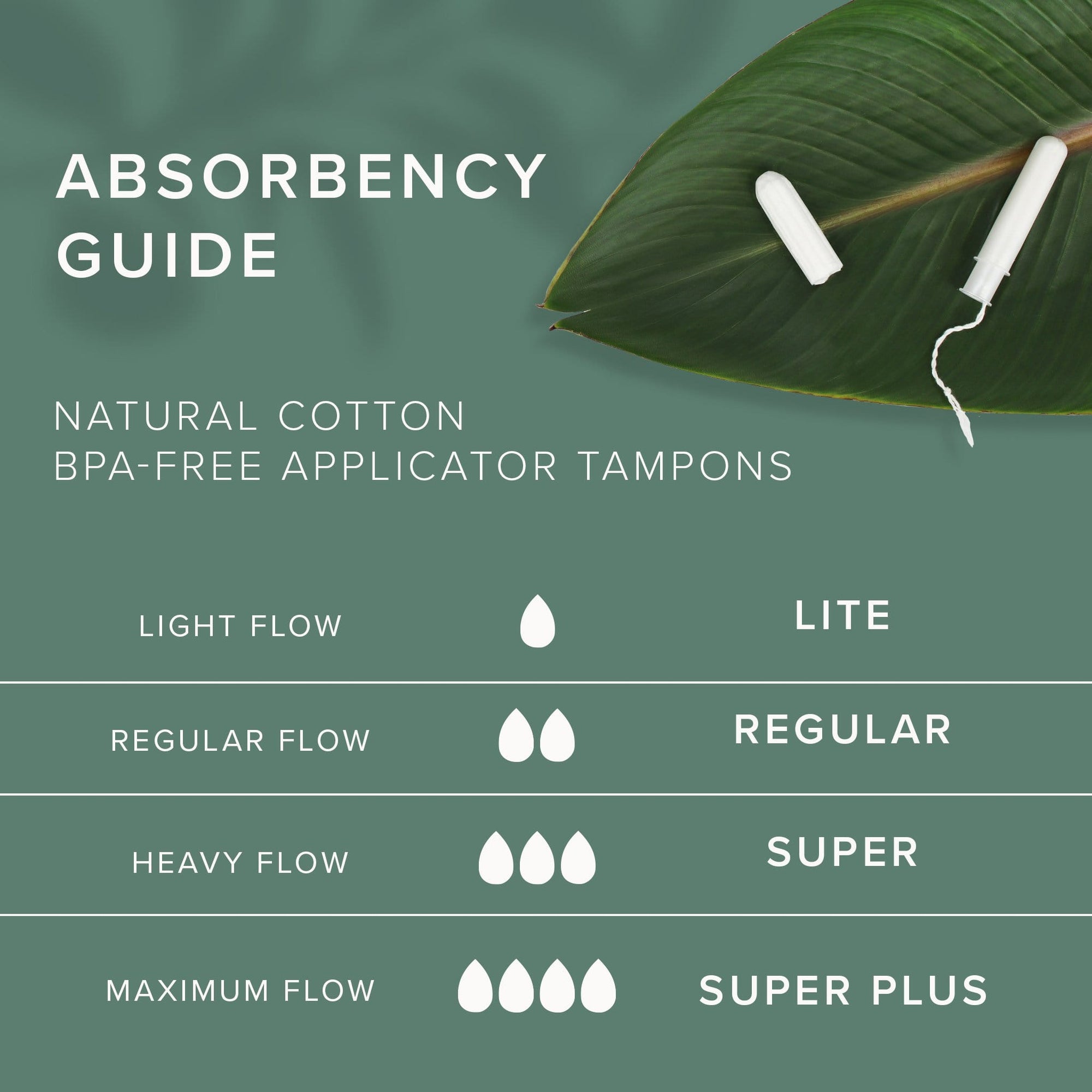 Veeda 100 Natural Cotton Compact BPA-Free Applicator Tampons